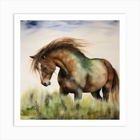 Horse In The Grass 2 Art Print