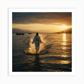 Jesus In The Water 1 Art Print