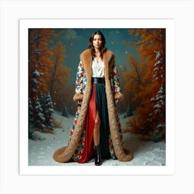 Woman In A Fur Coat 17 Art Print