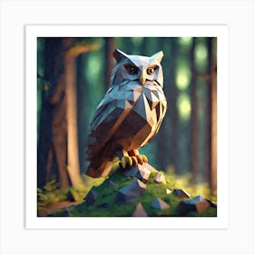 Low Poly Owl 2 Art Print