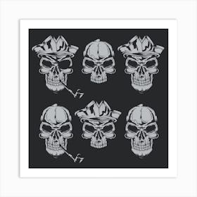 Skulls With Hats Art Print