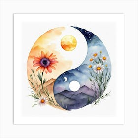 Yin Yang Painting Art Print