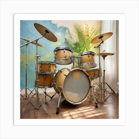 Drum Set In A Room Art Print