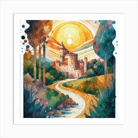 Watercolor landscapes 5 Art Print