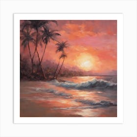 Sunset At The Beach Art Print