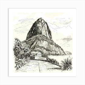 A Sugarloaf Mountain In Rio De Janeiro Hand Draw 1719996060 1 Art Print