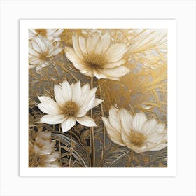 White Flowers 2 Art Print