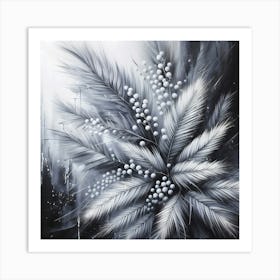 Monochrome Flora: An Abstract Perspective Art Print