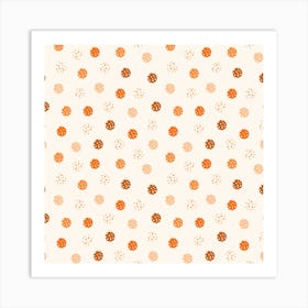 Peachy Dots Peach On Tan Art Print