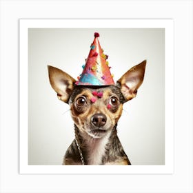 Chihuahua Party Hat Art Print