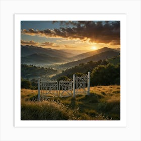 Sunrise Over The Mountains 6 Art Print