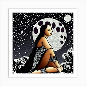 Moon watcher Art Print