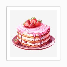 Strawberry Cake 5 Art Print