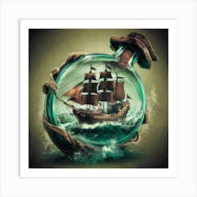 Ship In A Bottle Art Print