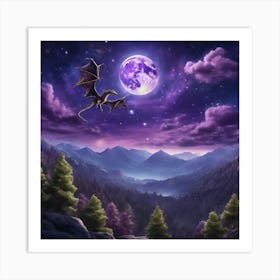 Dragon Flying In The Sky 1 Art Print