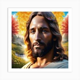 Jesus In The Forest 1 Art Print