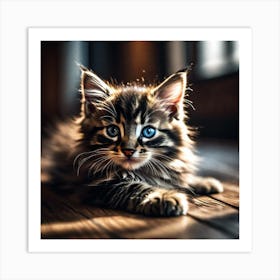 Kitten With Blue Eyes 3 Art Print