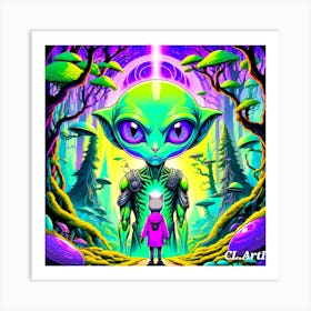 Aliens In The Forest Art Print