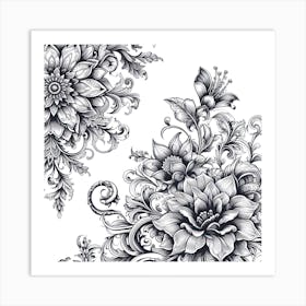 Ornate Floral Design 27 Art Print