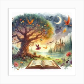 Open Book Art Print