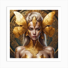 Golden Butterfly Art Print