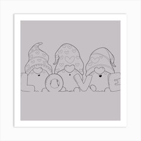 Love Gnomes Art Print