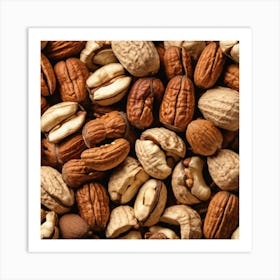 Nuts As A Background Art Print