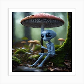 Alien In The Forest Art Print