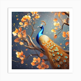 Peacock In A Tree Art Print