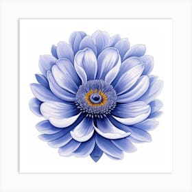 Blue Dahlia Art Print