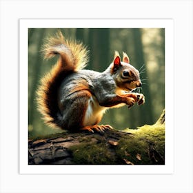 Squirrel In The Forest 184 Art Print