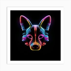 Neon Wolf Head 3 Poster