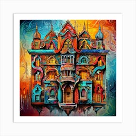 Psychedelic House Art Print