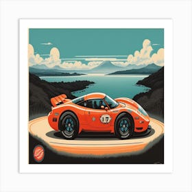 Red Race Car Art Print