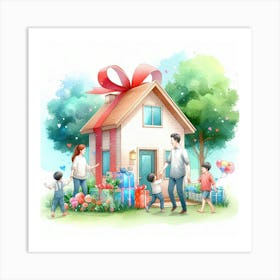 Happy Childhood Happy Family Art Print