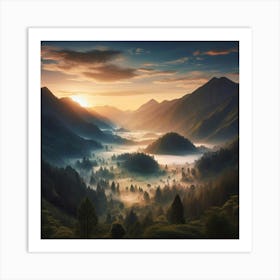 Sunrise In The Mountains 46 Art Print