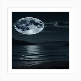 Full Moon Over Water 2 Art Print