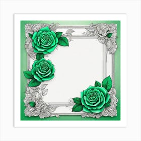 Frame With Roses 2 Art Print