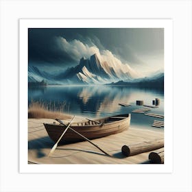 Boat On A Lake Art Print