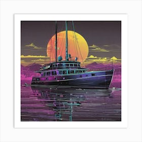 Sunset Sailboat 17 Art Print