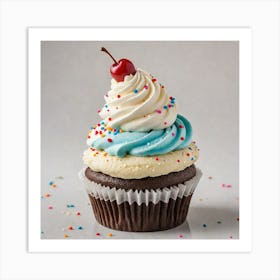 Cupcake With A Cherry Art Print