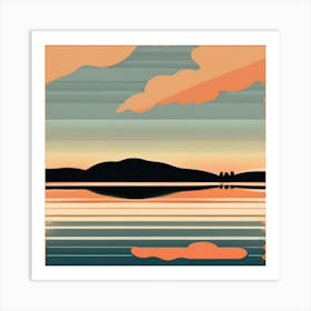 Sunset At The Lake Art Print