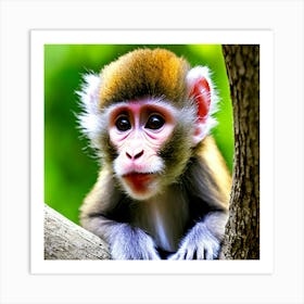 Monkey In The Tree Art Print