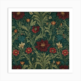 Symmetrical Floral Pattern Art Print