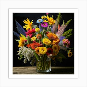 Wildflowers In A Vase Art Print