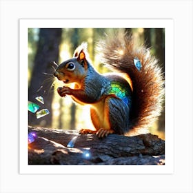 Squirrel In The Forest 160 Art Print