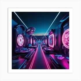 Futuristic Train Interior 1 Art Print