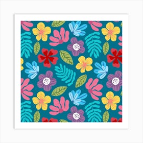 Colorful Abstract Florals Art Print