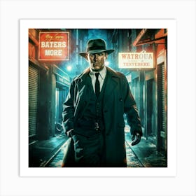 Man In A Trench Coat Art Print