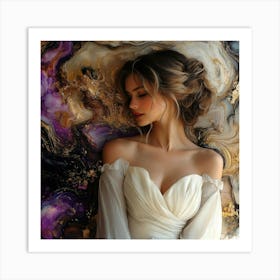 Beautiful Woman In A Wedding Dress Art Print